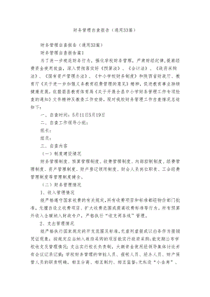 财务管理自查报告（通用33篇）.docx