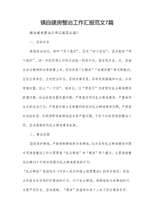 镇自建房整治工作汇报范文7篇.docx