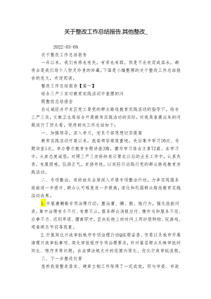 关于整改工作总结报告_其他整改_.docx