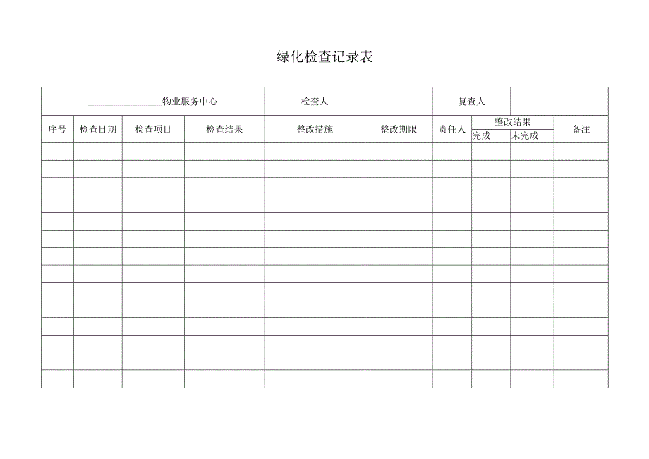 绿化检查记录表.docx_第1页