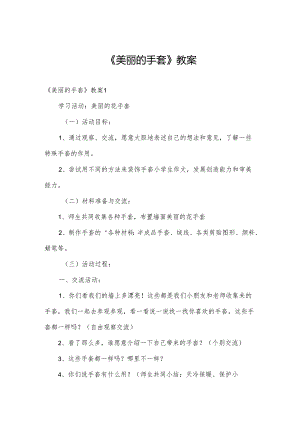 《美丽的手套》教案.docx