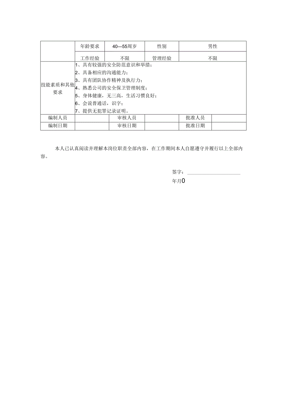 物业服务部保安员岗位职责说明书.docx_第2页