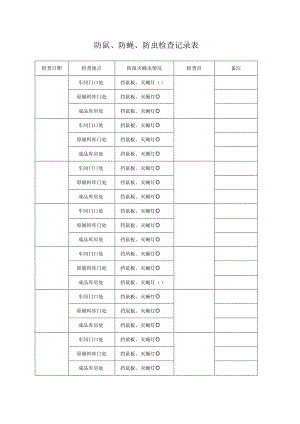 防鼠、防蝇、防虫检查记录表(范本).docx