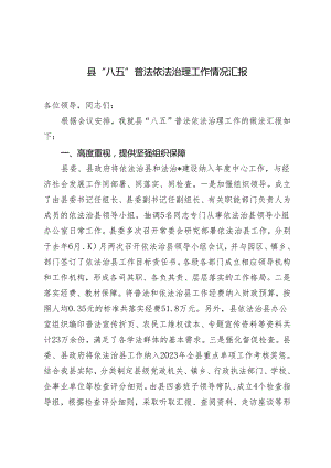 2篇 2024年县 “八五”普法依法治理工作情况汇报.docx