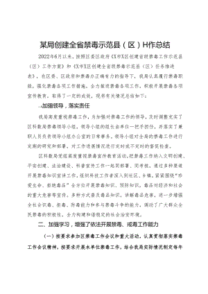 某局创建全省禁毒示范县（区）工作总结.docx