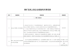 煤矿及其上级企业报备有关事项表格.docx