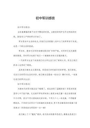 初中军训感言.docx