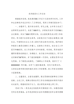 政府副县长工作总结.docx