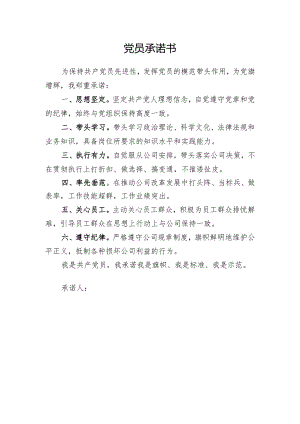 党员承诺书模板.docx