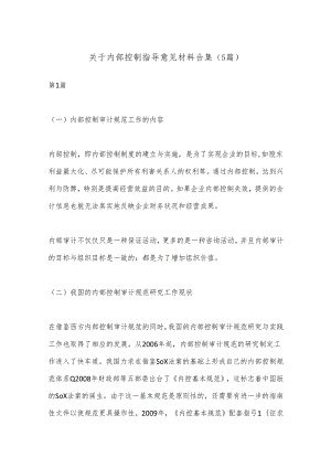 （5篇）关于内部控制指导意见材料合集.docx