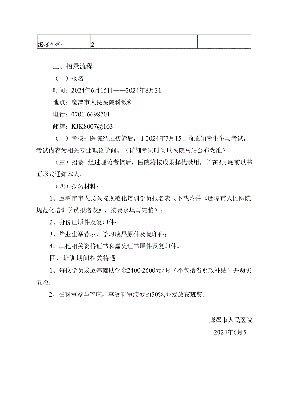 鹰潭人民医院2024年住院医师规范化培训.docx_第2页