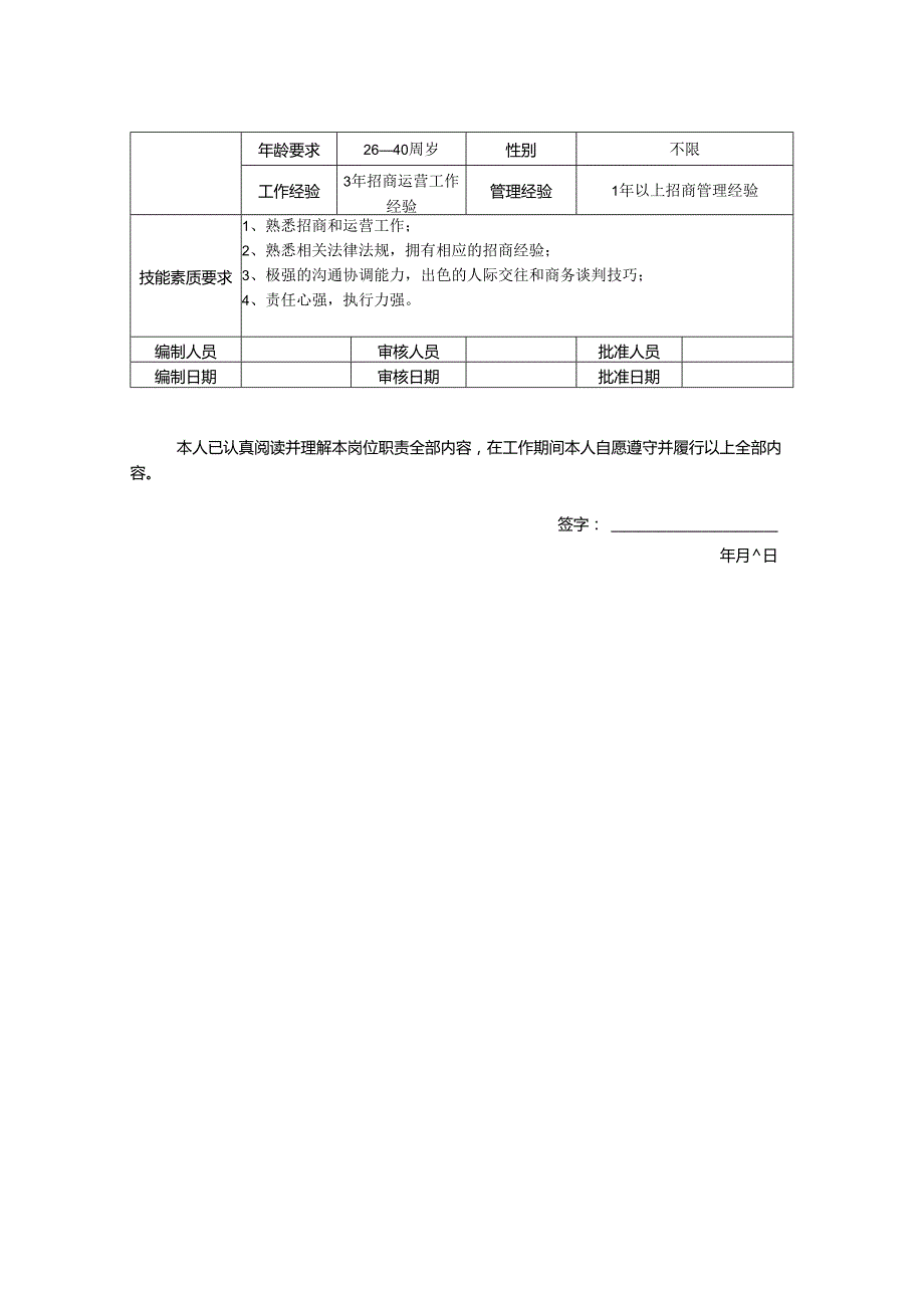 招商运营主管岗位职责说明书.docx_第2页