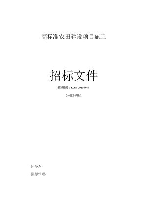 高标准农田建设项目施工招标文件.docx