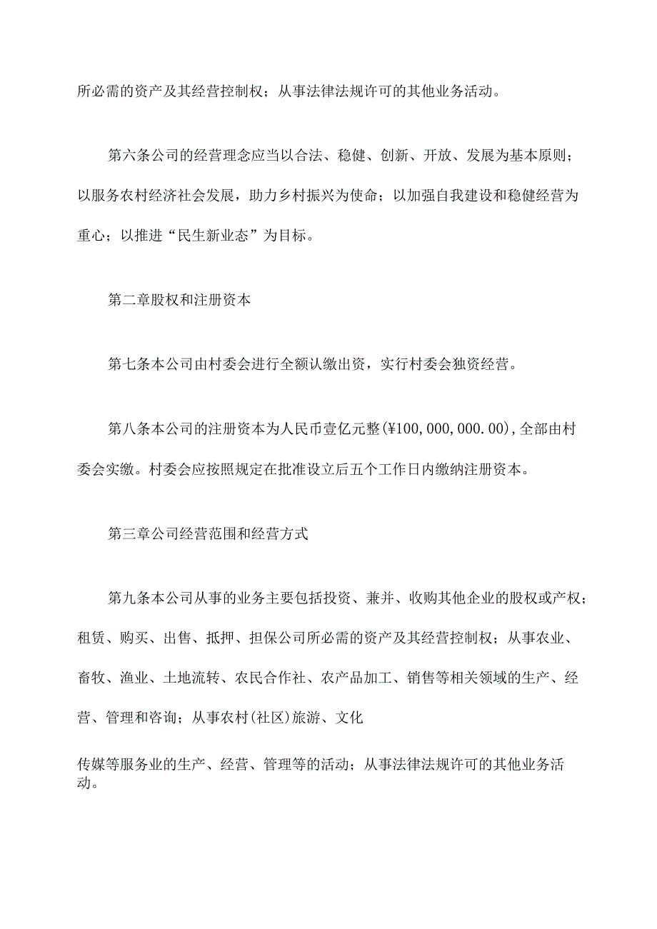 村委会独资成立公司章程.docx_第2页
