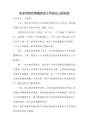 在全市执纪审查安全工作会议上的讲话.docx