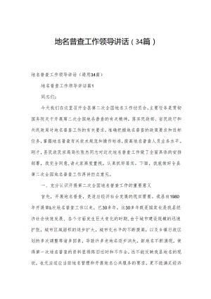 地名普查工作领导讲话（34篇）.docx