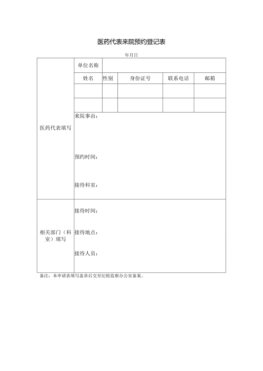 医药代表来院预约登记表.docx_第1页