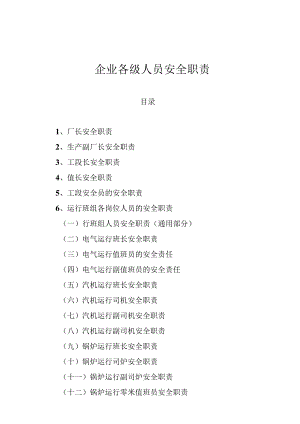 各级人员安全责任制合集.docx