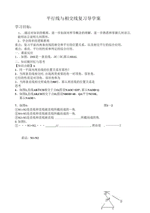 相交线和平行线复习导学案.docx