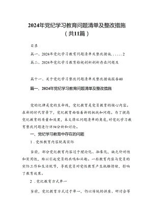 2024年党纪学习教育问题清单及整改措施11篇（详细版）.docx