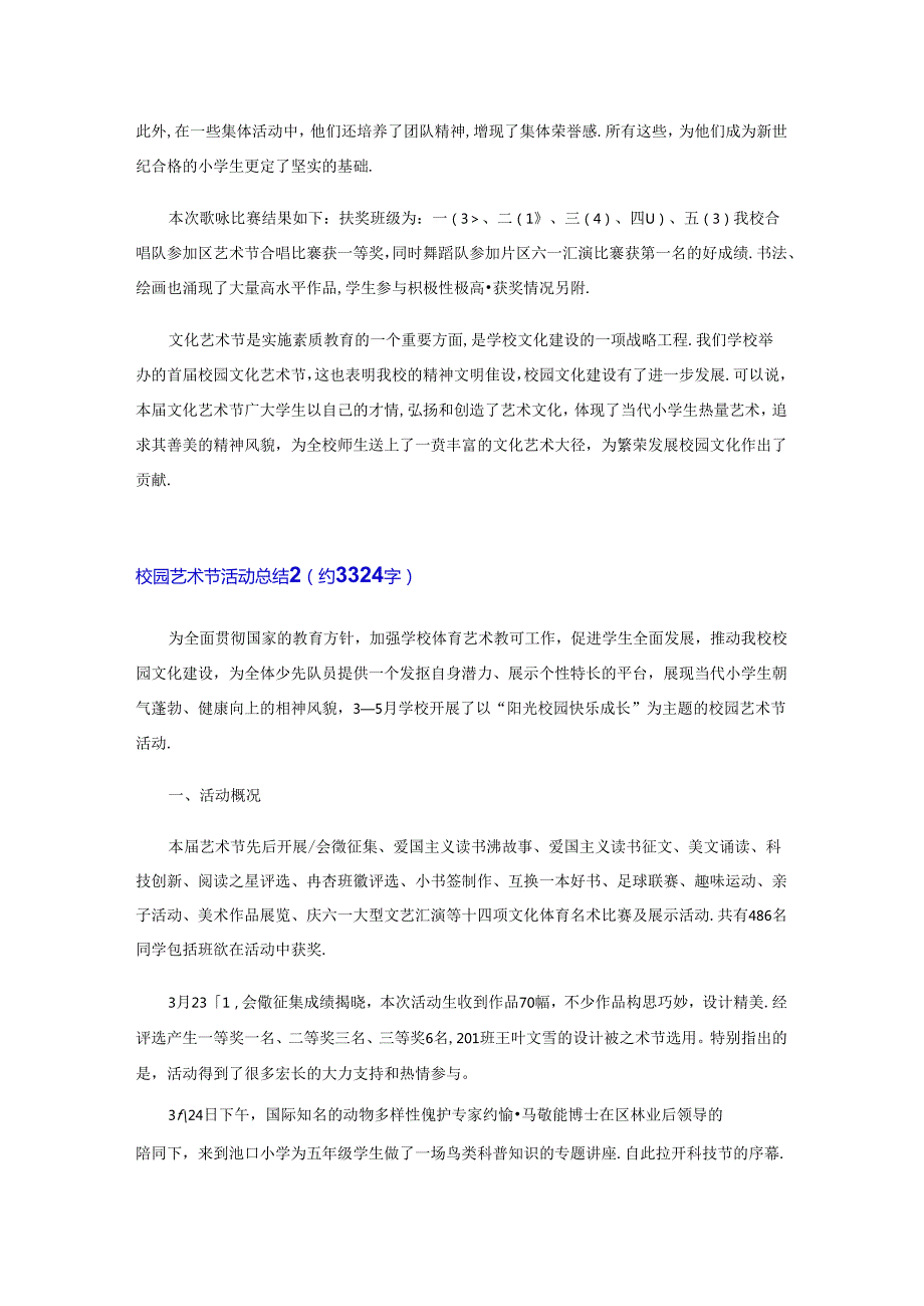 2024年校园艺术节活动总结15篇.docx_第2页