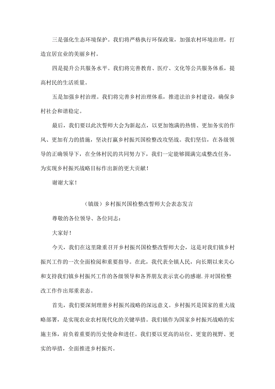 乡村振兴国检整改誓师大会表态发言二篇.docx_第2页