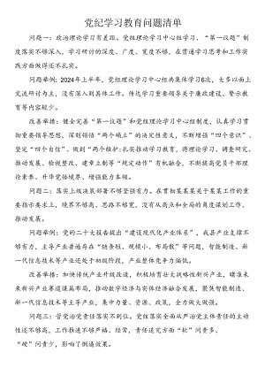 党纪学习教育问题清单.docx