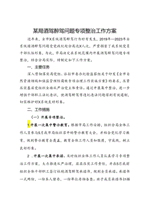 某局酒驾醉驾问题专项整治工作方案.docx