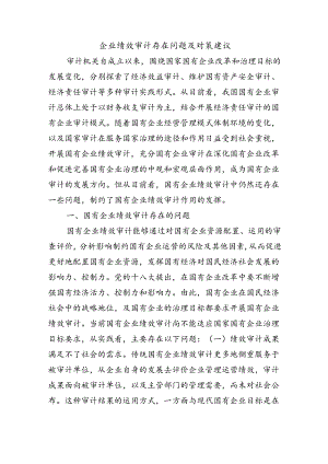 企业绩效审计存在问题及对策建议.docx