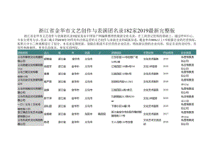 浙江省金华市文艺创作与表演团名录2019版182家.docx