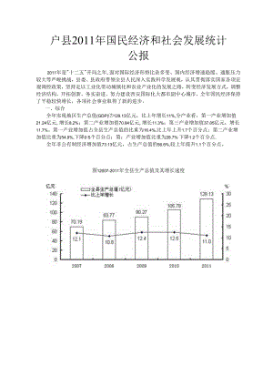 户县2011年国民经济和社会发展统计公报.docx