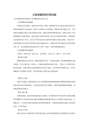 王者荣耀阿轲打野攻略.docx