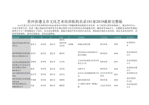 贵州省遵义市文化艺术培训机构名录2019版181家.docx