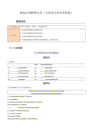 衔接点10 特殊句式（小初考点差异及衔接）.docx