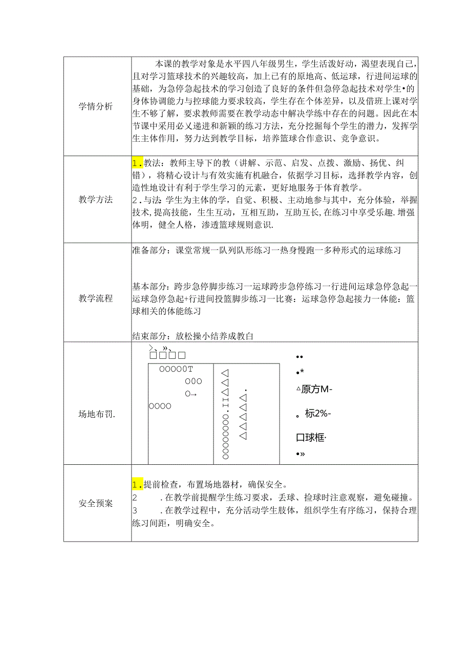 初中体育：原创水平四八年级篮球：运球急停急起的活动方法.docx_第3页