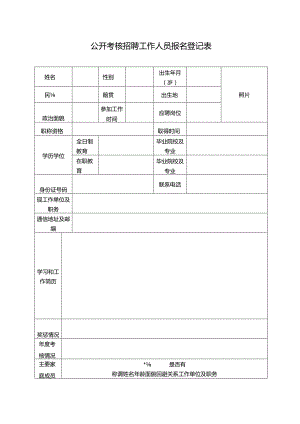 公开考核招聘工作人员报名登记表.docx