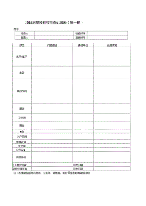 【表格模板】项目房屋预验收检查记录表.docx