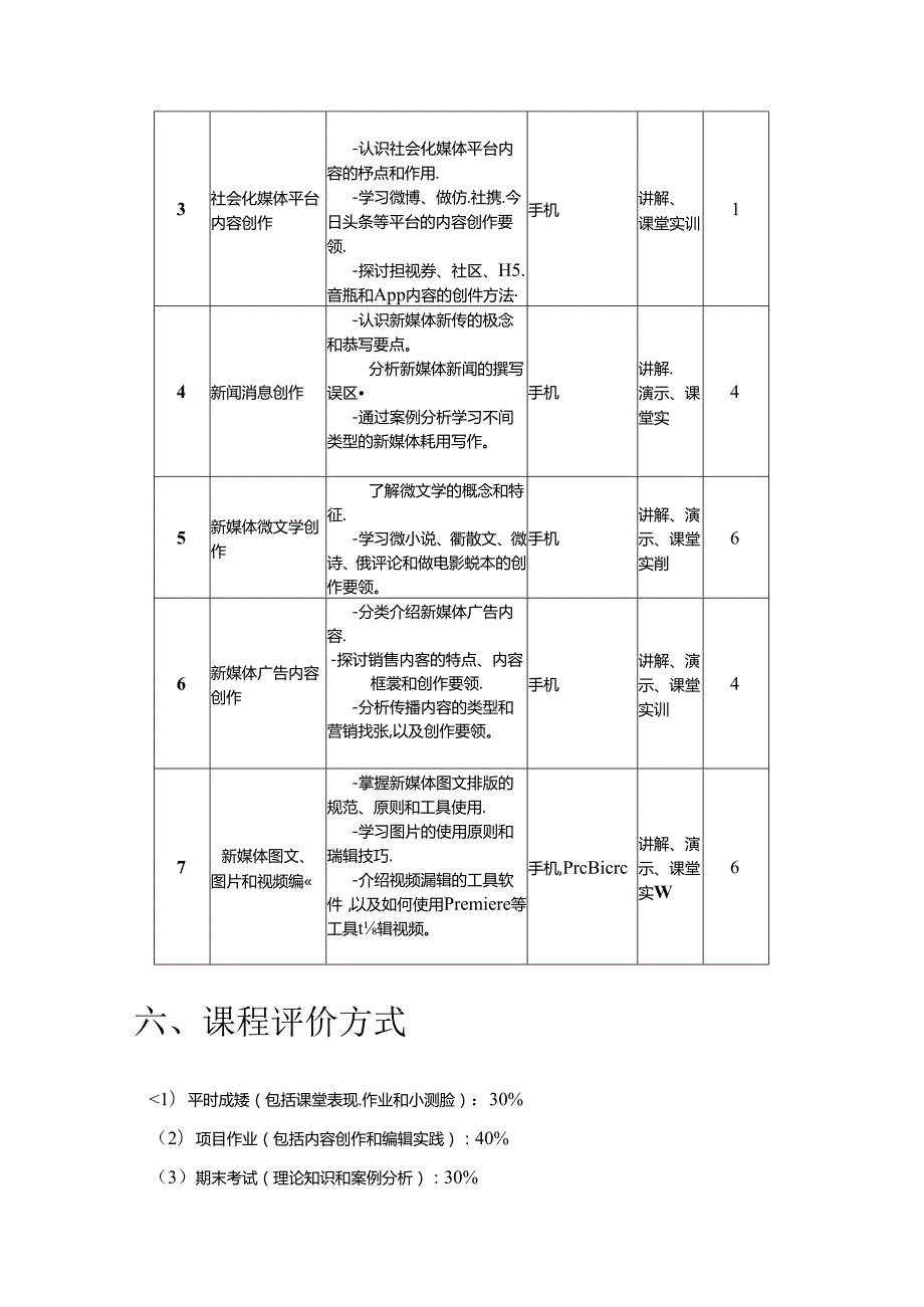 《新媒体内容创作》课程教学大纲.docx_第3页