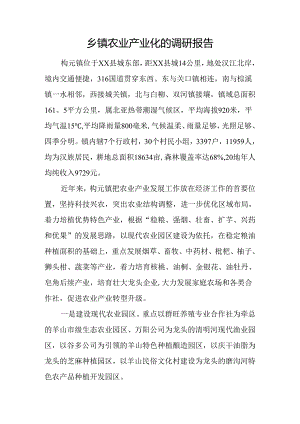 乡镇农业产业化的调研报告.docx