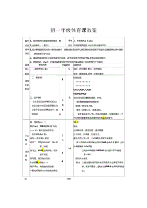 初中体育：初一体育教案.docx