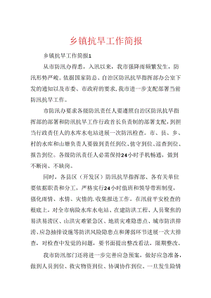 乡镇抗旱工作简报.docx