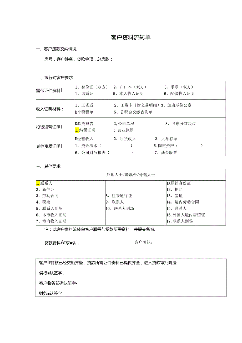 【营销管理】地产客户资料流转单.docx_第1页