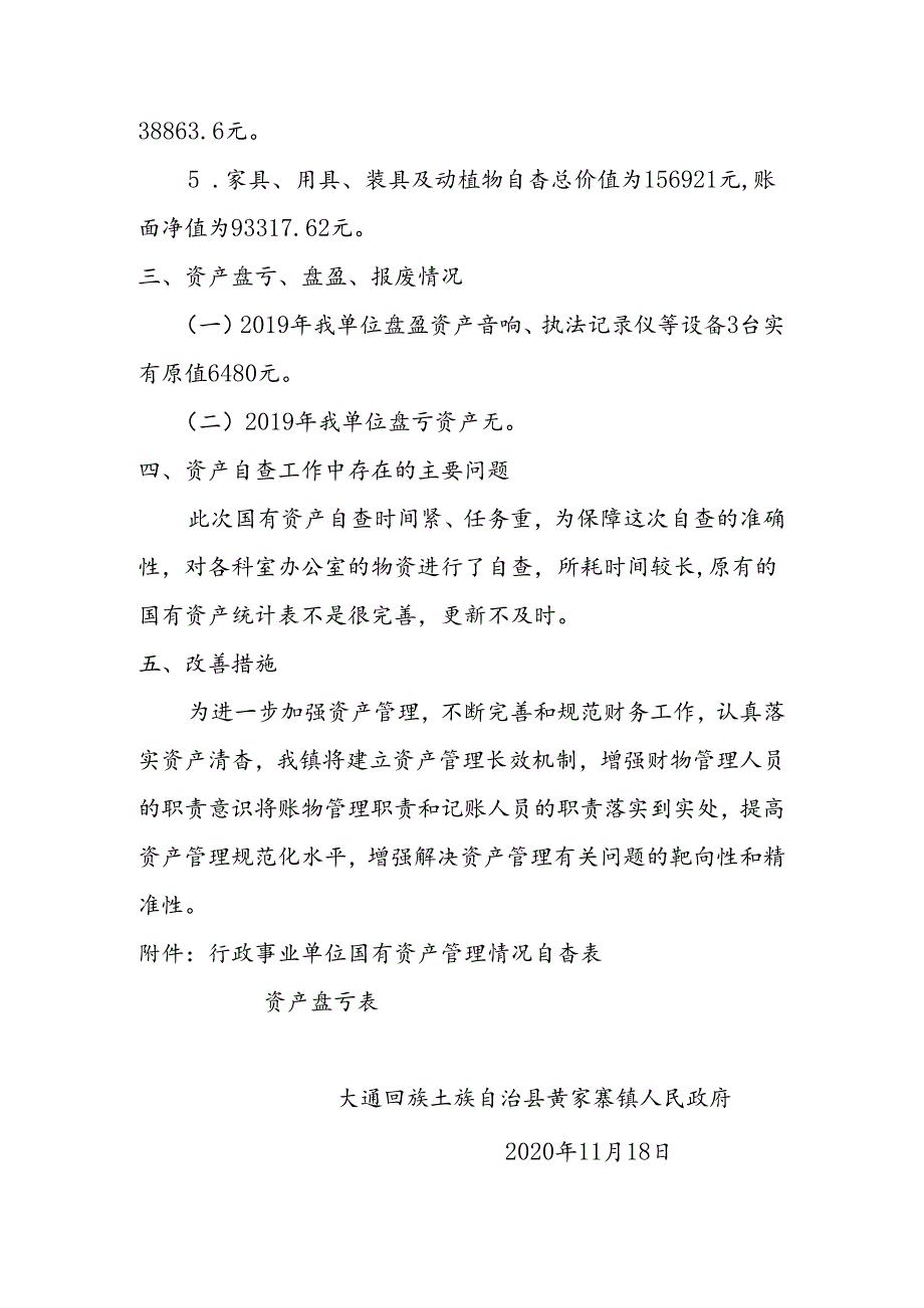 大通县黄家寨镇人民政府国有资产自查报告.docx_第2页