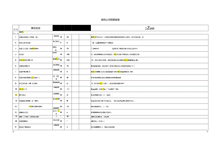 装饰公司预算报表.docx_第1页