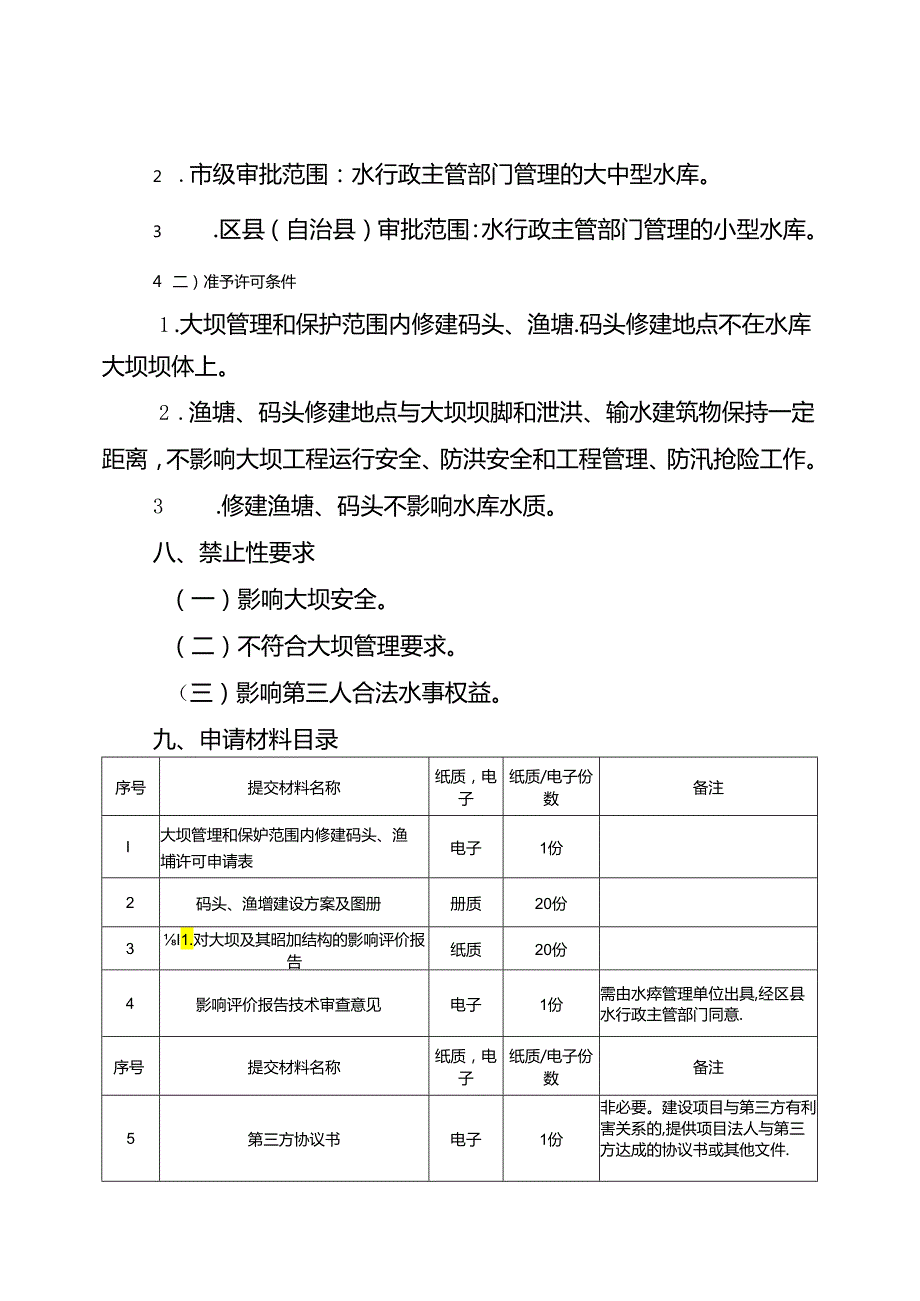 重庆水行政主管部门-大坝管理和保护范围内修建码头、渔塘许可办事指南2024版.docx_第2页