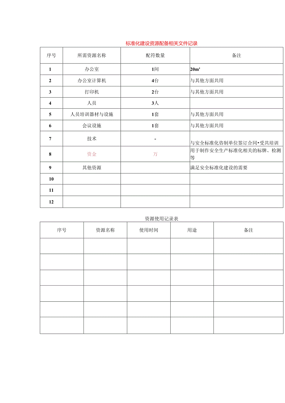 资源使用记录表模板.docx_第1页