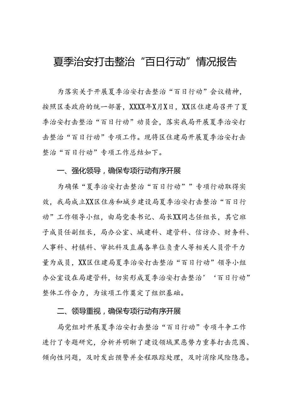 2024夏季治安打击整治“百日行动”工作总结(十篇).docx_第1页