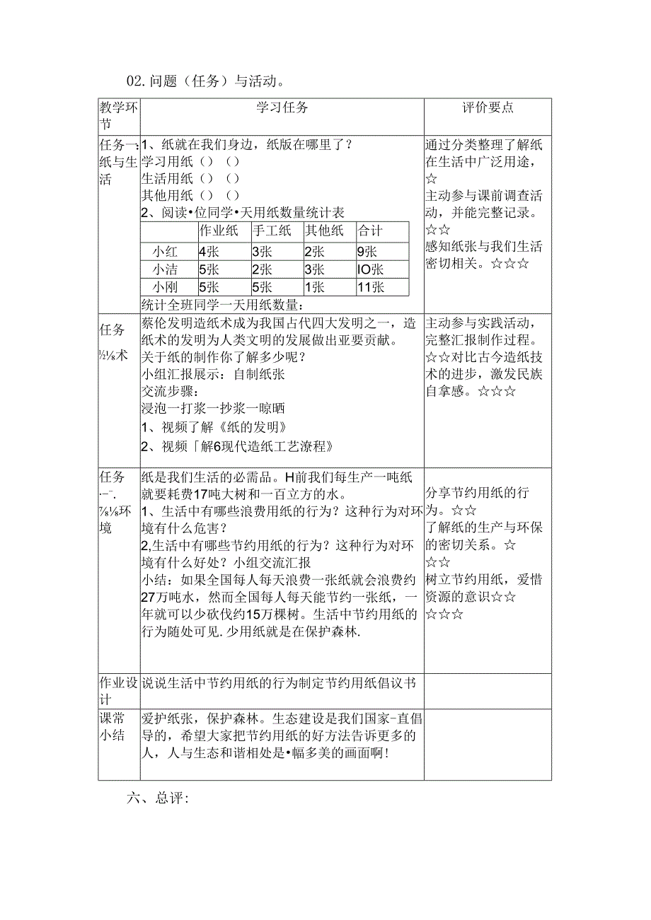 二年级道德与法治下册教学评一体化教学设计我是一张纸.docx_第3页