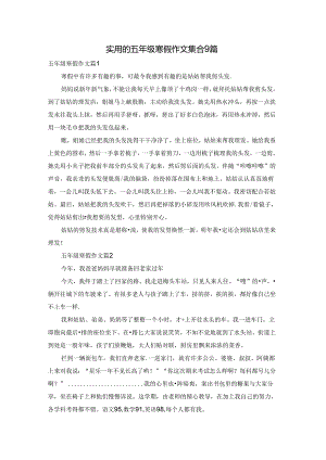 实用的五年级寒假作文集合9篇.docx