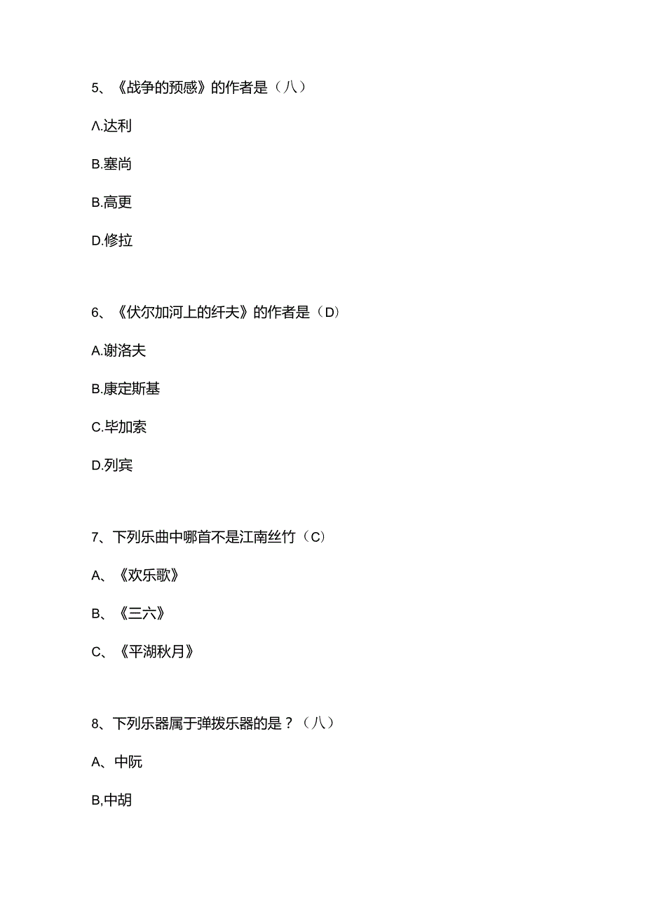 2025年古今中外文化艺术知识竞赛精编题库及答案（共260题）.docx_第2页